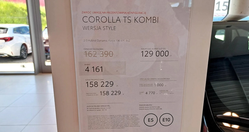 Toyota Corolla cena 158300 przebieg: 4, rok produkcji 2024 z Mielec małe 29